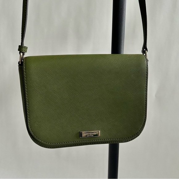 Kate Spade Olive Green Saffiano Leather Flap Crossbody Bag - Picture 8 of 9